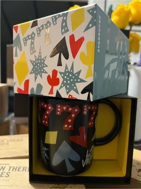 Starbucks Las Vegas Black Mug , Playing Card Icons, 777 , 12 Oz , ceramic